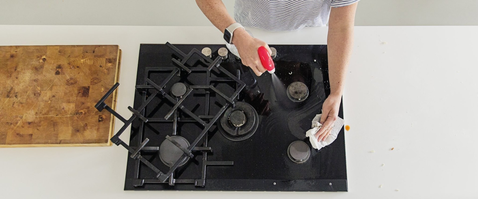 What is the best way to clean a stovetop?